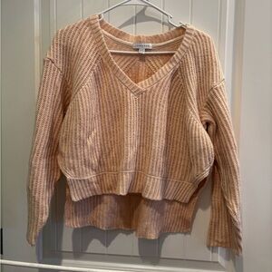 Spring weight cropped v-neck sweater